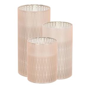 Home & Styling Luxe LED kaarsen in glas - set 3x st - 10, 12,5 en 15 cm - warm wit -