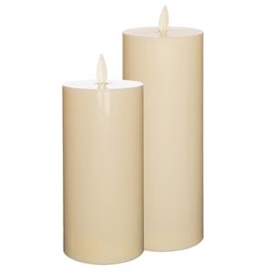Anna's Collection LED kaarsen/stompkaarsen - set van 2x st - ivoor wit - D8 cm - voor buiten - timer functie -