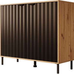 Meubella Dressoir Vic - Zwart - 106 cm