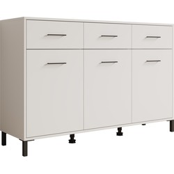Meubella Dressoir Vidor - Wit - 138 cm - 3 lades
