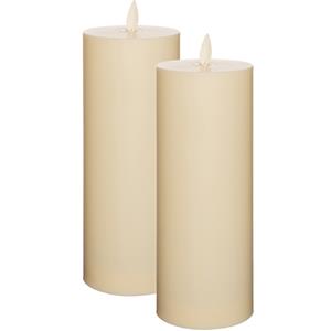 Anna's Collection LED kaars/stompkaars - 2x - ivoor wit - D8 x H22 cm - voor buiten en binnen - met timer -