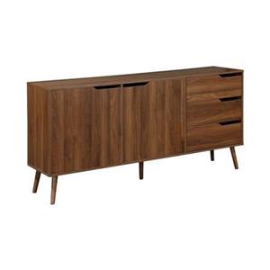 Sweeek  Scandinavisch dressoir, walnoot houtdecor, 2 deuren 160 cm