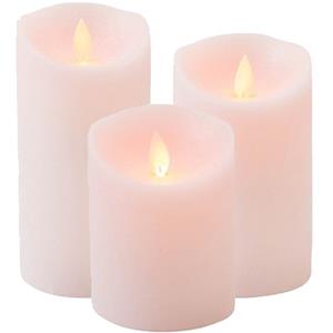 Anna's Collection Set van 3x stuks Roze Led kaarsen met bewegende vlam -