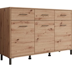 Meubella Dressoir Vidor - Eiken - 138 cm - 3 lades