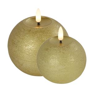 Countryfield LED bolkaarsen/kaarsen - set van 2x st - goud - warm wit licht -
