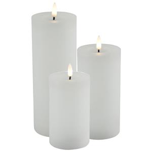 Countryfield LED kaarsen/stompkaarsen - set 3x - wit - H12,5, H15 en H20 cm - warm wit -