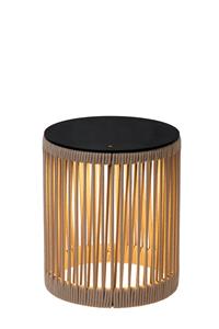 Lucide PINGI - Oplaadbare Vloerlamp Binnen/Buiten - Accu/Batterij - Ø 33,5 cm - LED 3 StepDim - 1x3W 3000K - IP44 - Taupe