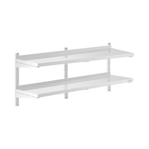 Royal Catering Wandrek van roestvrij staal - 2 planken - 40 x 140 cm