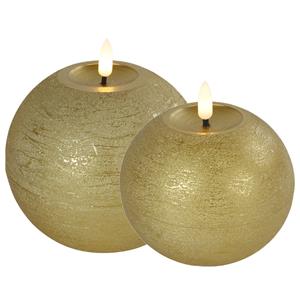 Countryfield LED bolkaarsen/kaarsen - set van 2x st - goud - warm wit licht -