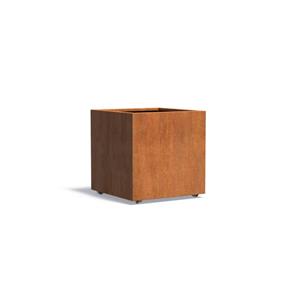 Tuinvoordeel Andes cortenstaal 80x80x80 cm plantenbak met wielen