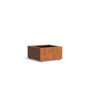 Tuinvoordeel Andes cortenstaal 80x80x40 cm plantenbak met wielen