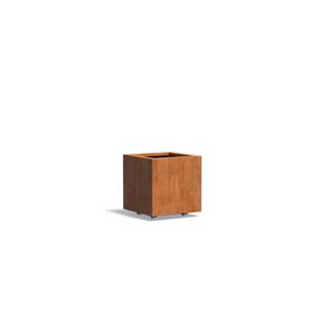 Tuinvoordeel Andes cortenstaal 50x50x50 cm plantenbak met wielen
