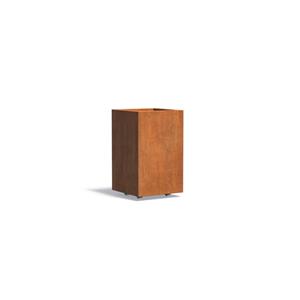 Tuinvoordeel Andes cortenstaal 50x50x80 cm plantenbak met wielen