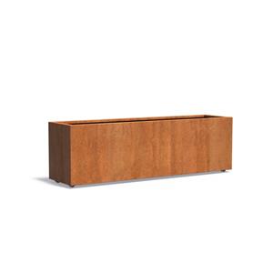 Tuinvoordeel Andes cortenstaal 200x50x60 cm plantenbak met wielen