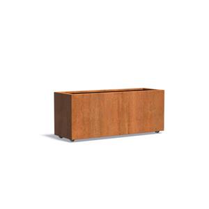 Tuinvoordeel Andes cortenstaal 150x50x60 cm plantenbak met wielen