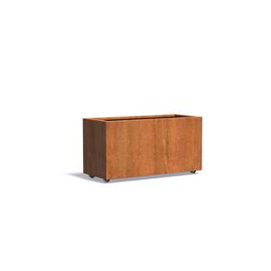 Tuinvoordeel Andes cortenstaal 120x50x60 cm plantenbak met wielen