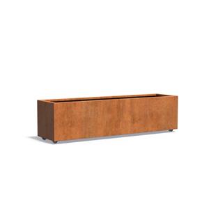 Tuinvoordeel Andes cortenstaal 200x50x50 cm plantenbak met wielen