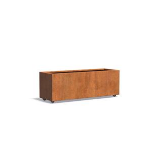 Tuinvoordeel Andes cortenstaal 150x50x50 cm plantenbak met wielen