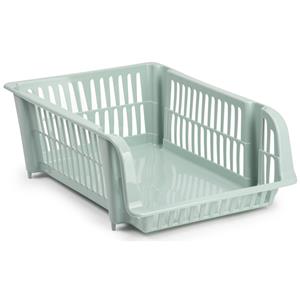 PlasticForte Stapelbare opbergmand - Mintgroen - 20 liter - kunststof - 43 x 32 x 16 cm -