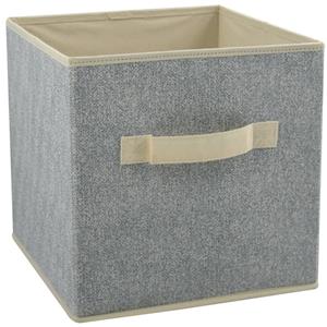 MSV Opbergmand/kastmand - 18 liter - grijs - 26 x 26 x 26 cm -