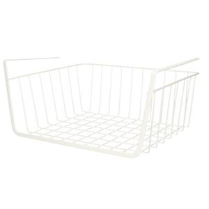 Urban Living Kastmandje - opberg/hang mandjes - rvs - wit - 30 x 25 x 14 cm -