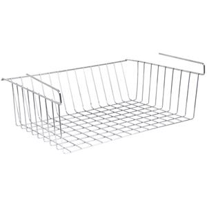 MSV Kastmandje - opberg/hang mandjes - rvs - zilver - x 26 x 14 cm -