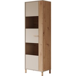 Meubella Vitrinekast Bahia - Beige - 60 cm