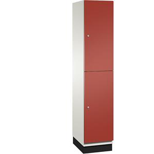 C+P Lockerkast met twee verdiepingen Cambio, 1 compartiment, kastframe zuiverwit / deur vuurrood, breedte 400 mm