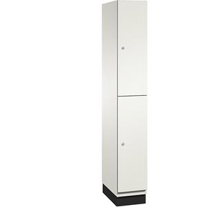 C+P Lockerkast met twee verdiepingen Cambio, 1 compartiment, kastframe zuiverwit / deur wit, breedte 300 mm