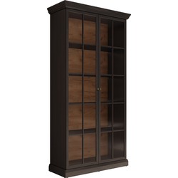 Meubella Vitrinekast Leroy - Zwart eiken - 102 cm