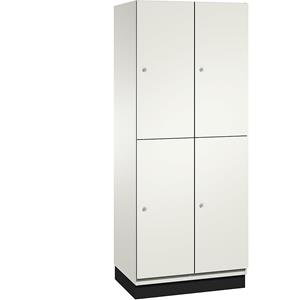 C+P Lockerkast met twee verdiepingen Cambio, 2 compartimenten, kastframe zuiverwit / deur zuiverwit, breedte 800 mm