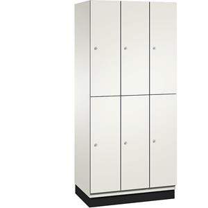 C+P Lockerkast met twee verdiepingen Cambio, 3 compartimenten, kastframe zuiverwit / deur zuiverwit, breedte 900 mm