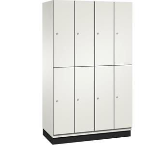 C+P Lockerkast met twee verdiepingen Cambio, 4 compartimenten, kastframe zuiverwit / deur wit
