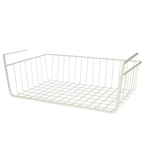 MSV Kastmandje - opberg/hang mandjes - rvs - wit - 30 x 27 x 16 cm -