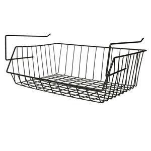 MSV Kastmandje - opberg/hang mandjes - rvs - zwart - x 27 x 17 cm -