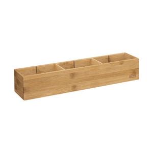 5five Lade/kast/badkamer organizer - 3 vaks - L38 x B8 x H7 cm - bamboe hout - lichtbruin - met indeling -