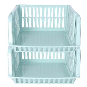 PlasticForte Stapelbare opbergmand - 2x - Mintgroen - 16 liter - kunststof - x 28 x 15 cm -