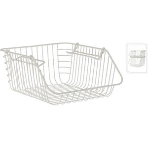 Excellent Houseware Witte opberg/opruim mandjes stapelbaar 29 x 27 x 14 cm -