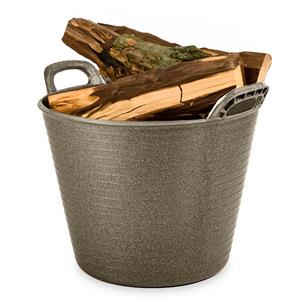 Merkloos Flexibele emmer/kuip - 1x - oud goud - liter - ECO kunststof - rond - x 45 cm -
