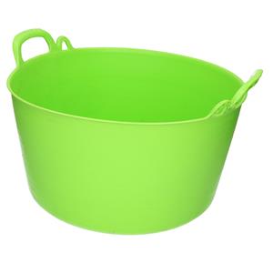 PlasticForte Flexibele emmer/kuip - 1x - groen - kunststof - rond - 26 liter - 49 x x 27 cm - wasmand -
