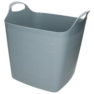 Bathroom Solutions Opbergmand/kuip/emmer - flexibel - blauw - 25 liter - vierkant - kunststof -