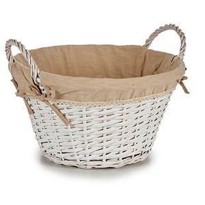 Arte r Ronde witte opbergmand met handvatten D45 x H31 cm -