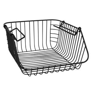 Merkloos Hangmand voor kast - metaal - 27 x 29 x 14 cm - zwart - kastmandje - opbergers -