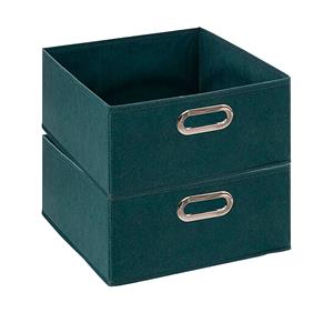 5five Opbergmand/kastmand - 2x - petrol blauw - linnen - 14 liter - 31 x 31 x 15 cm - Opbergbox - Vakkenka -