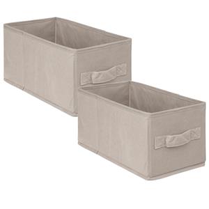 5five Opbergmand/kastmand - 2x stuks - 7 liter - beige - 15 x 31 x 15 cm -
