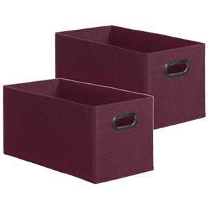 5five Set van 2x stuks opbergmand/kastmand 7 liter aubergine paars linnen 31 x 15 x 15 cm -