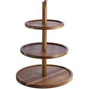 Vega Etagère Kara 3 verdiepingen; 30.5x41 cm (ØxH); acacia bruin