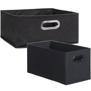 5five Set van 2x stuks opbergmanden/kastmanden 7 en 14 liter donkergrijs van linnen 31 cm -