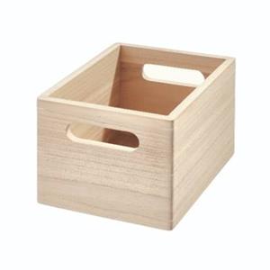 IDesign  Opbergbox met Handgrepen, 19 x 25.5 x 15 cm, Paulownia Hout,