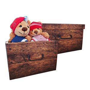Merkloos Opbergmand/kist/doos - 2x - bruin - karton - 30 liter - 51 x x 24 cm - opvouwbaar -